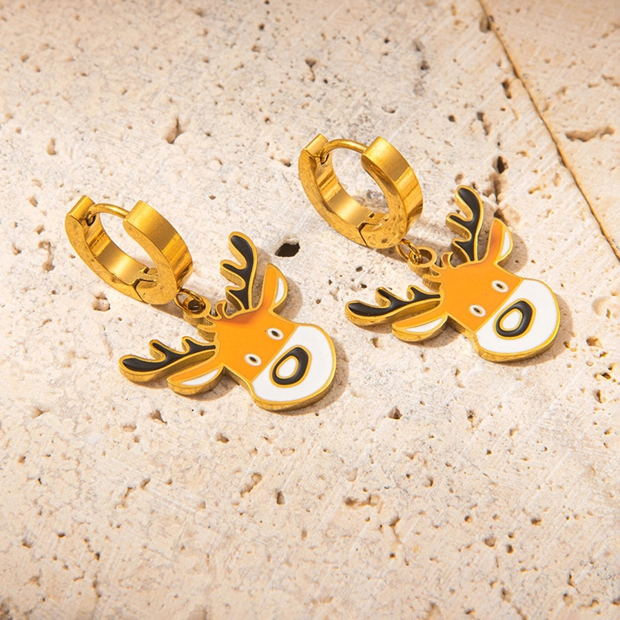 Jewelry Cute IG Style Christmas Hat Christmas Socks Elk Titanium Steel Gem Plating Inlay Bracelets Earrings Necklace