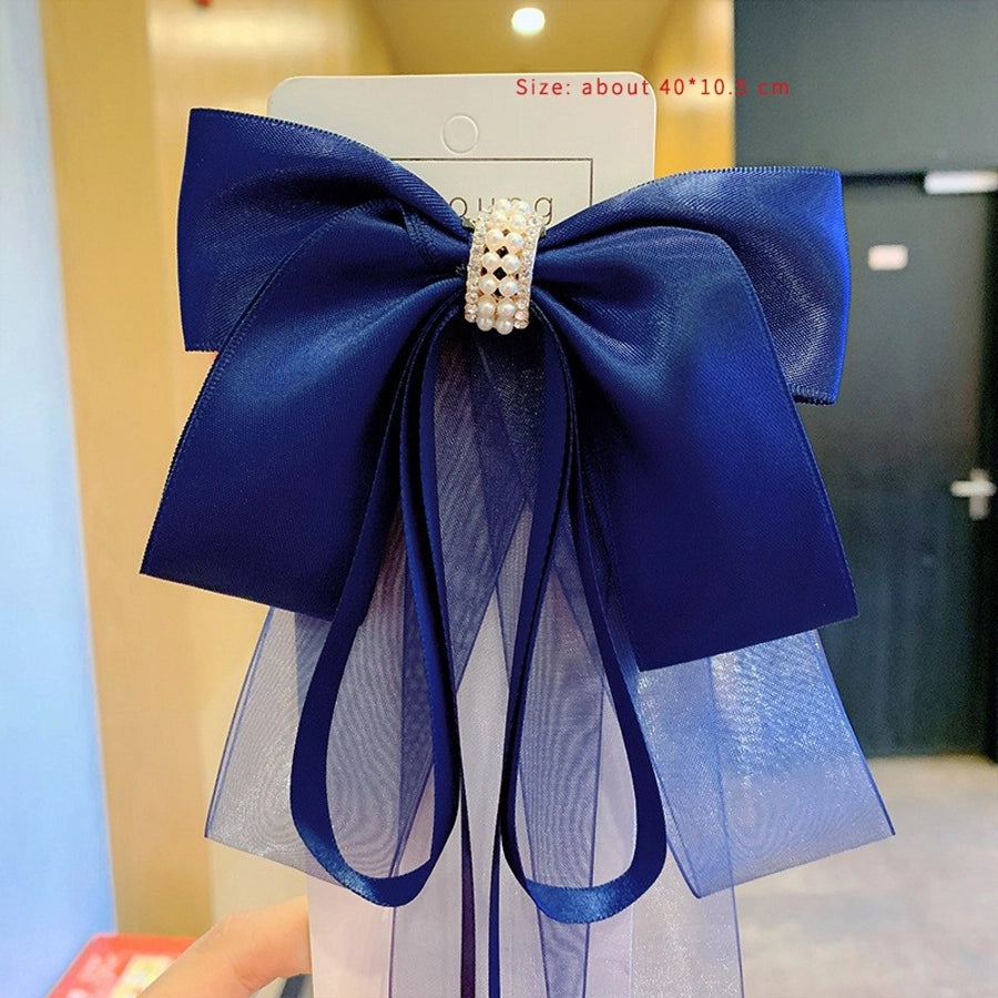 women's casual sweet commute bow knot fabric gauze hair clip