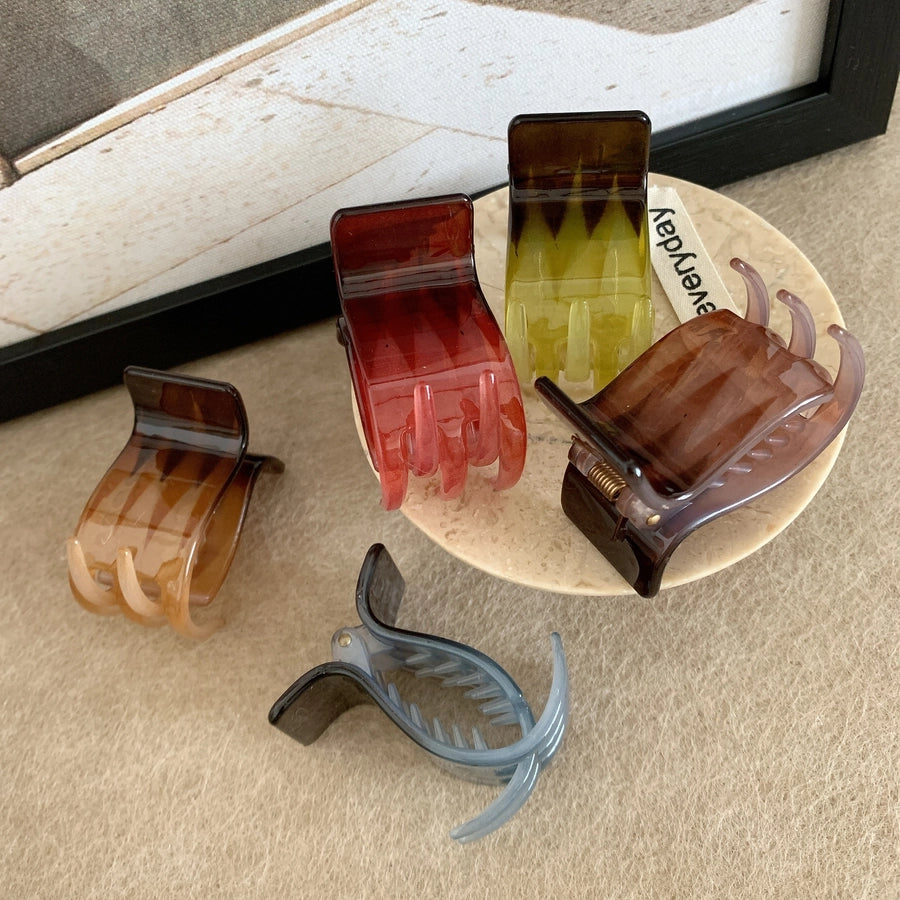 women's simple style color block plastic hair claws