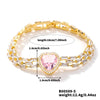 Copper K Gold Plated Inlay Water Droplets Zircon Bracelets