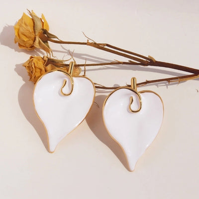 1 Pair Wedding Simple Style Classic Style Heart Shape Brass 24K Gold Plated Drop Earrings