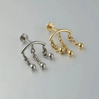 1 Piece Lip Rings Elegant Glam Ethnic Style Clouds Smile Face Wings 304 Stainless Steel Pure Titanium Titanium Alloy Tassel Zircon 14K Gold Plated White Gold Plated Lip Rings Ear Cartilage Rings & Studs