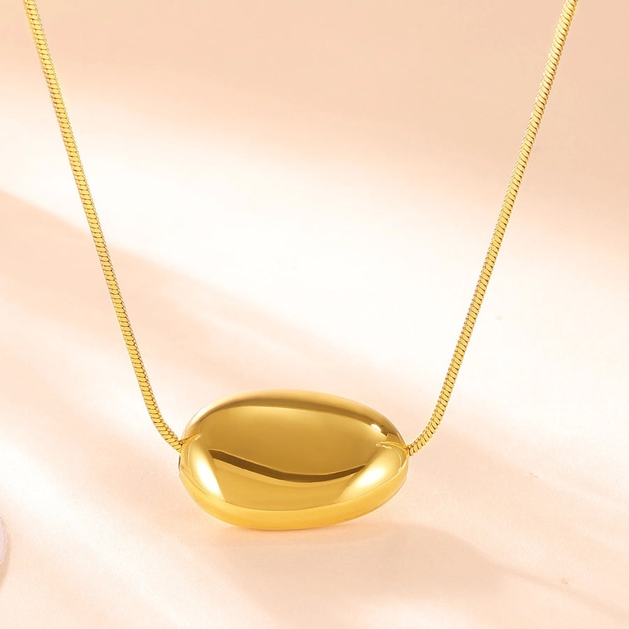 Jewelry Elegant Luxurious Geometric Titanium Steel 18K Gold Plated Pendant Necklace