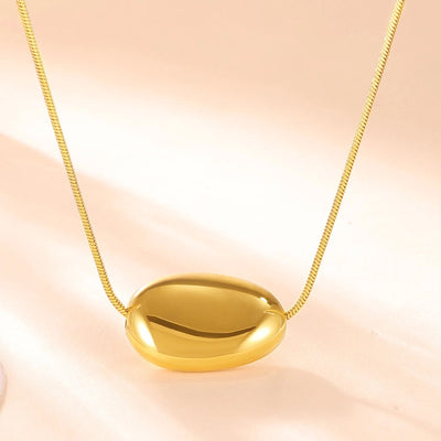 Jewelry Elegant Luxurious Geometric Titanium Steel 18K Gold Plated Pendant Necklace