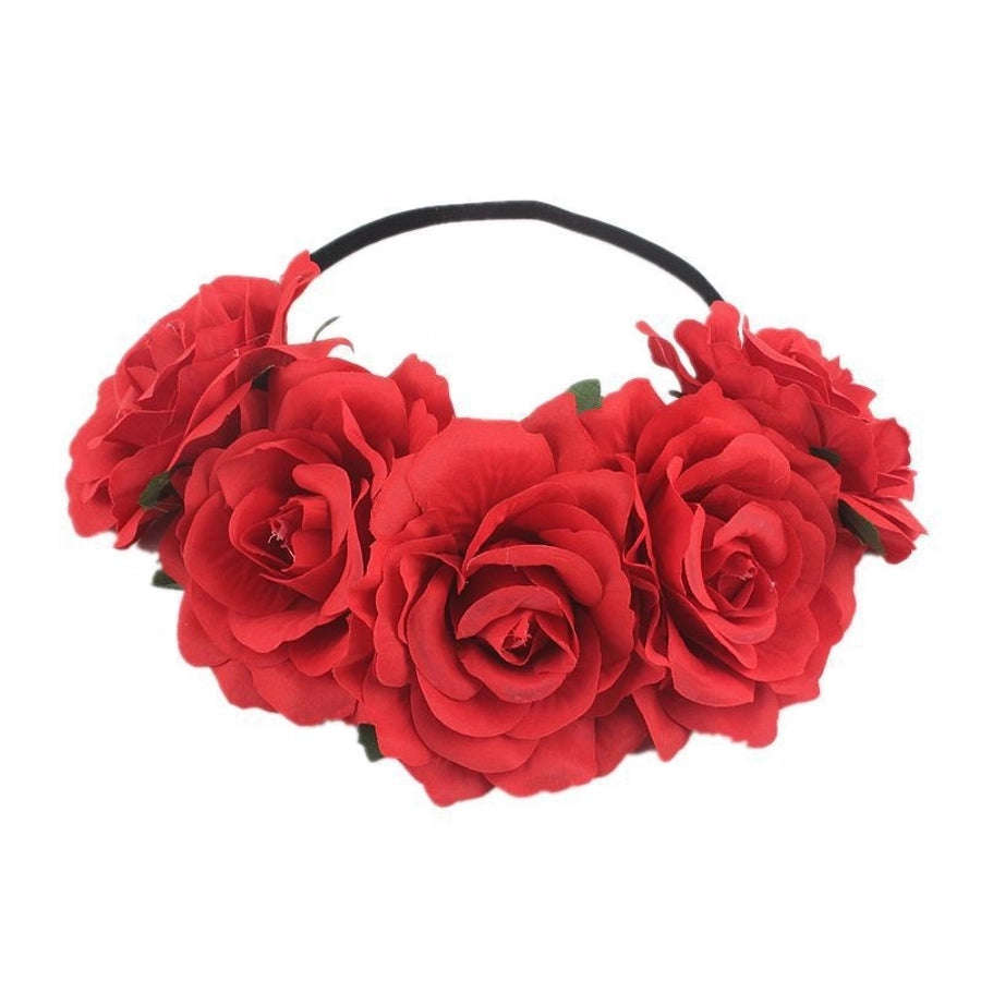 velvet rose wreath hair band silk cloth rose headband seaside holiday headdress children's photo hair accessories