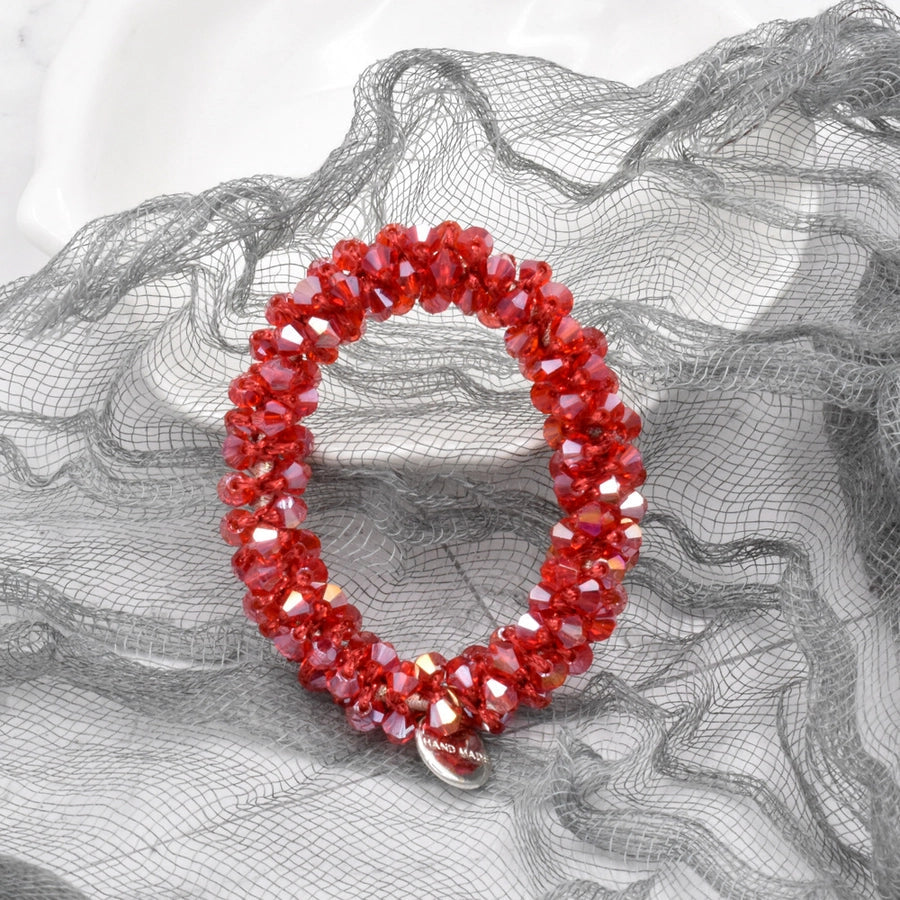 crystal braided pearl hair rope