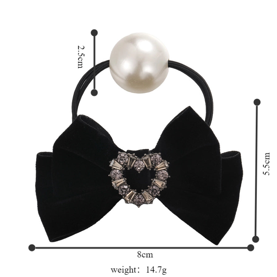 women's lady shiny bow knot cloth hair tie