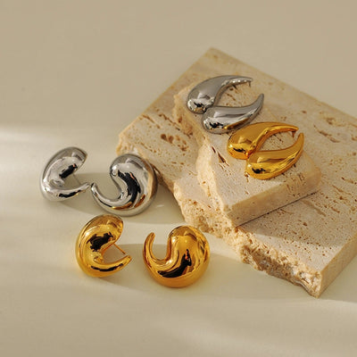 1 Pair IG Style Water Droplets 304 Stainless Steel Ear Studs