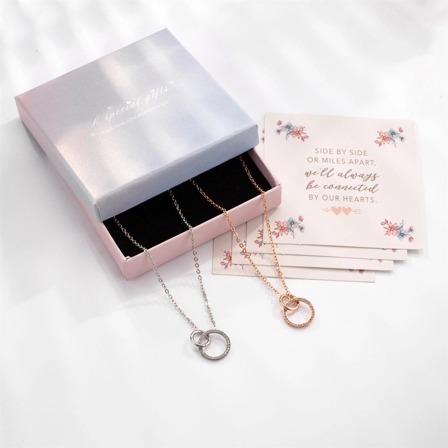 Jewelry Elegant Simple Style Commute Circle 304 Stainless Steel Rose Gold Plated Pendant Necklace