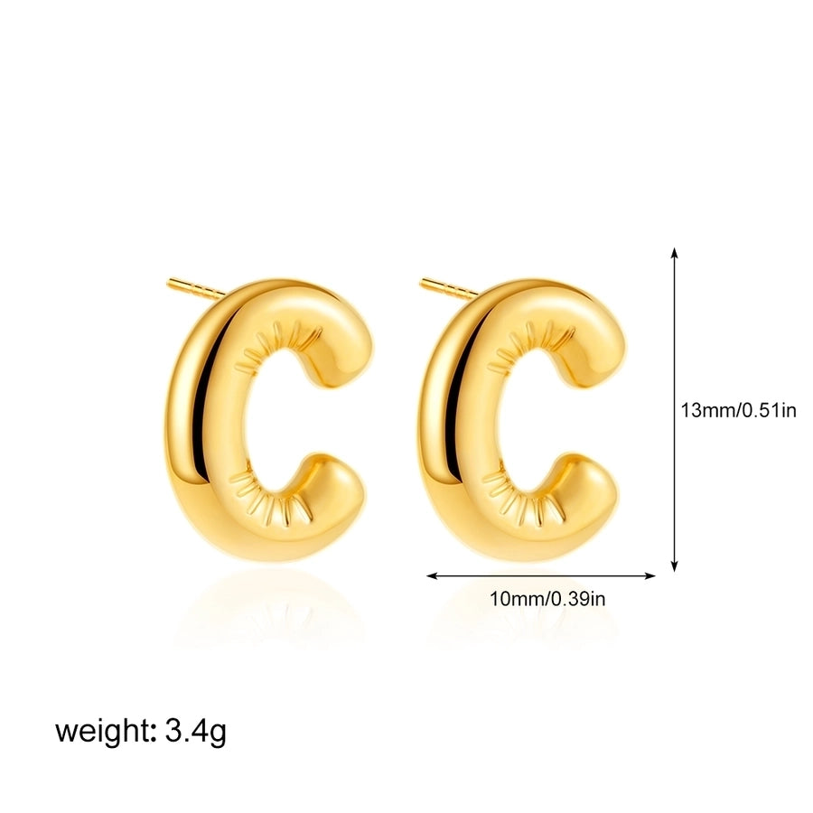 1 Pair Classic Style Letter 304 Stainless Steel Ear Studs