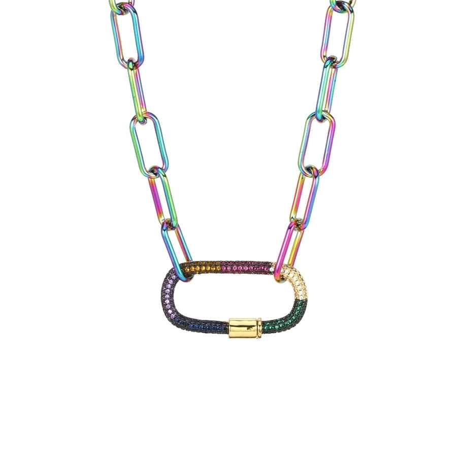 Jewelry Hip-Hop Geometric Copper Zircon Necklace