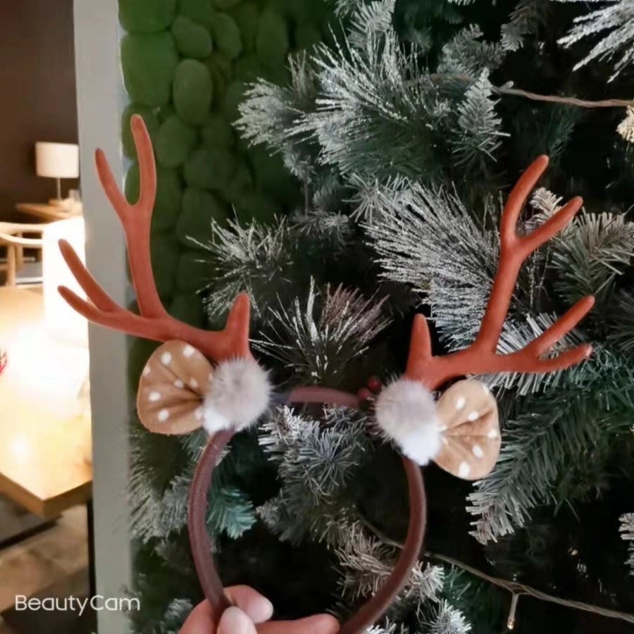 Internet Celebrity  Christmas Girl Heart Christmas Hair Band Cute Elk Horn Hair Accessories Pressure Hair Band