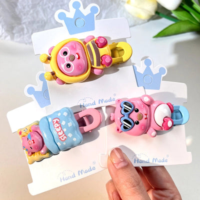 LOOPY Little Beaver Children's Hairpin Duckbill Clip Side Bangs Clip Broken Hairpin Little Girl's Headwear Ruby Hair Accessories