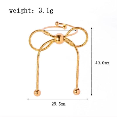 Jewelry Sweet Bow Knot Titanium Steel Plating Rings