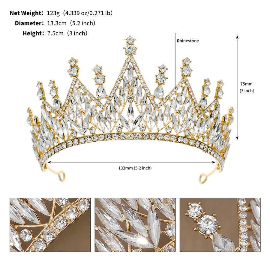 retro crown alloy plating inlay rhinestones crown