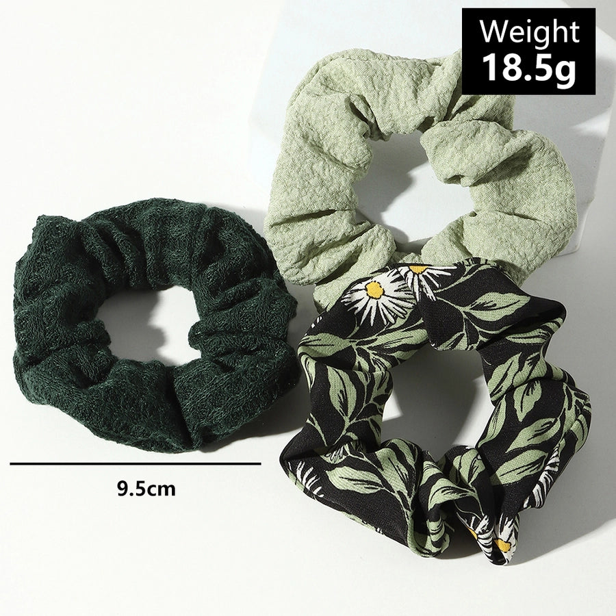 sunflower leaf pattern hair scrunchies hair accessory