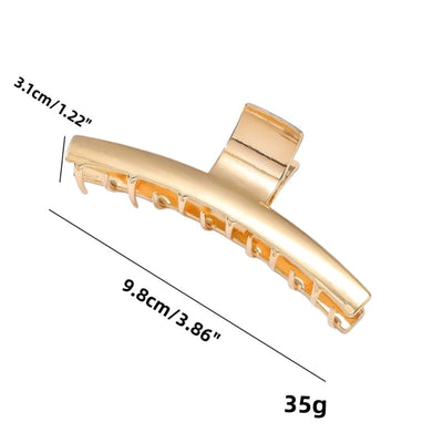 Women's Simple Style Solid Color Metal Plating Hair Claws