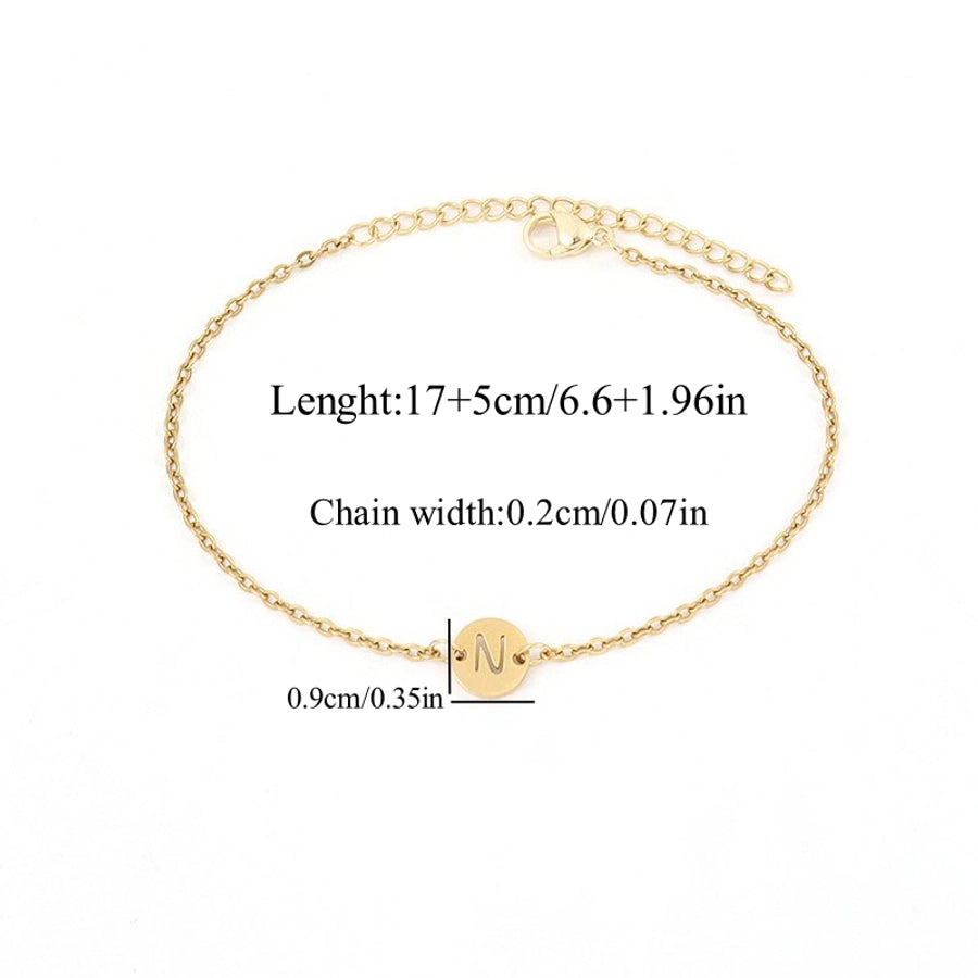 Elegant Simple Style Classic Style Letter 201 Stainless Steel 304 Stainless Steel Bracelets In Bulk