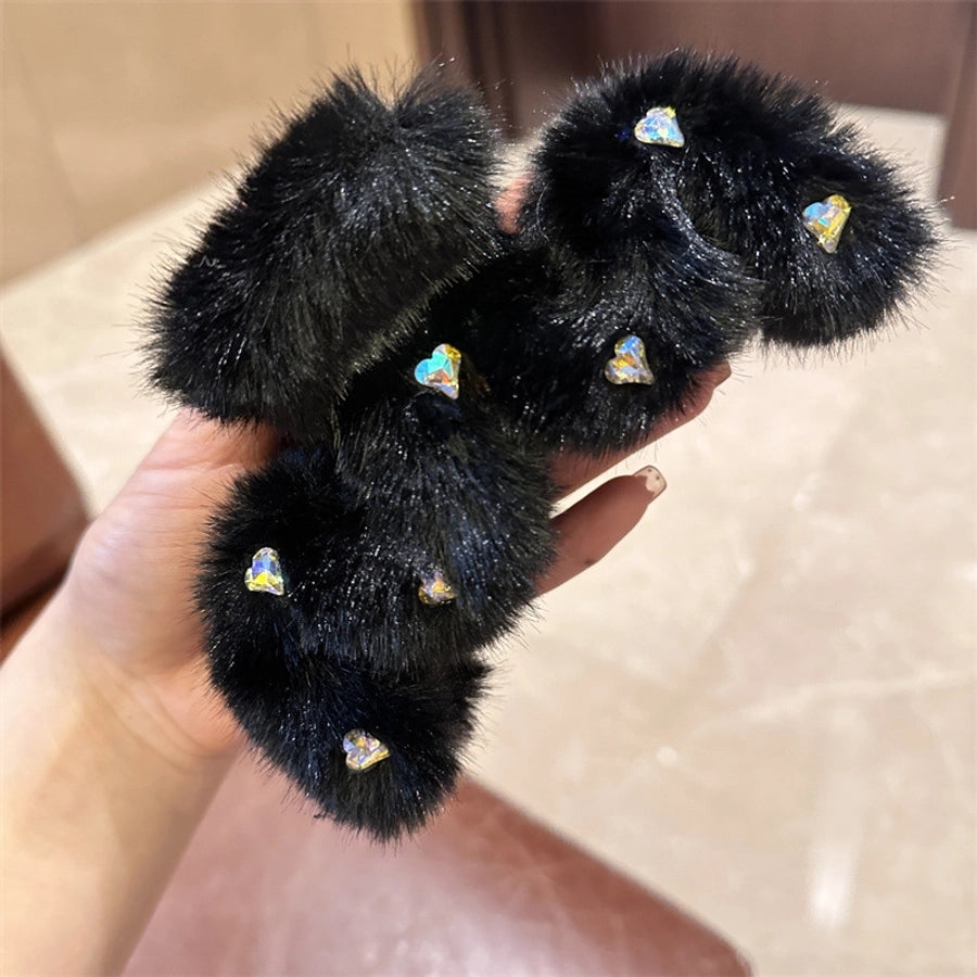 Women's Sweet Korean Style Solid Color Artificial Crystal Inlay Artificial Crystal Hair Claws