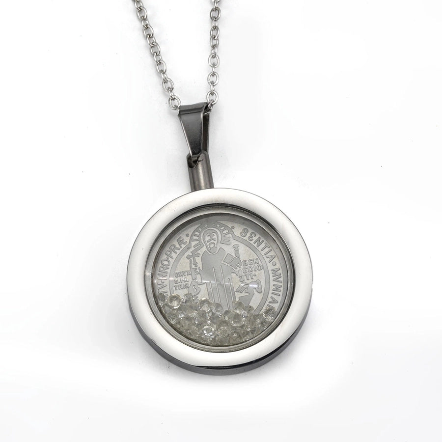 Jewelry Elegant Geometric Round Titanium Steel Pendant Necklace