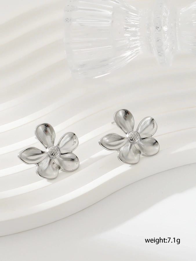 1 Pair Exaggerated Simple Style Oversized Flower Butterfly 304 Stainless Steel Ear Studs