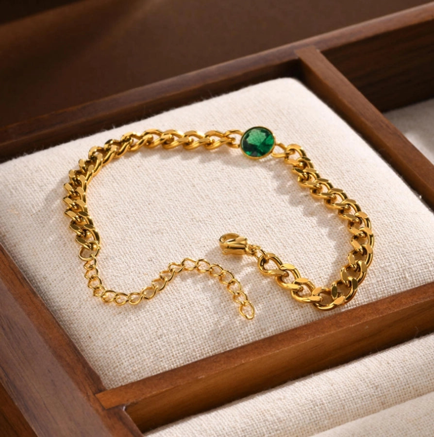 Basic Simple Style Solid Color Titanium Steel 18K Gold Plated Bracelets In Bulk