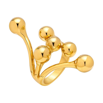 Jewelry IG Style Solid Color 304 Stainless Steel 18K Gold Plated Rings
