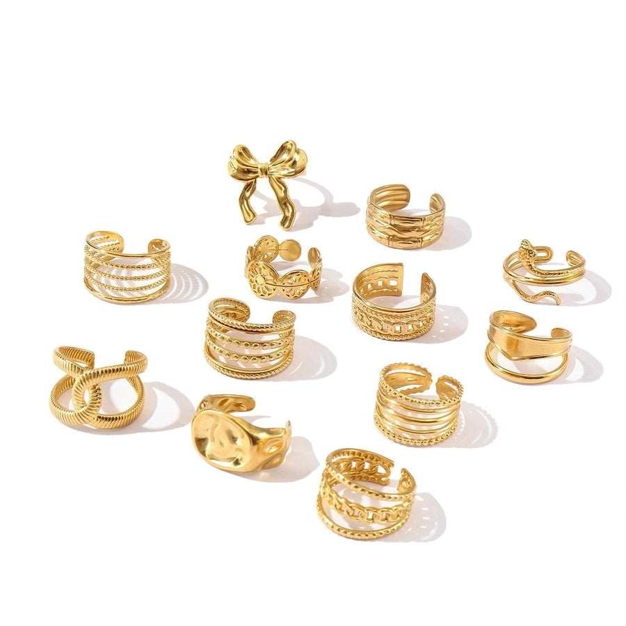 Jewelry Retro Devil's Eye Star Heart Shape 304 Stainless Steel Open Rings