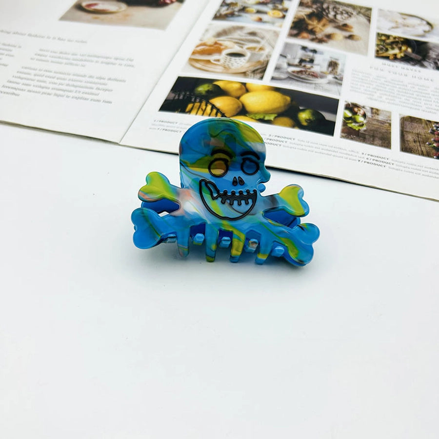 Halloween Original Design Women's Skull Arylic Carving Hair Clip Hair Claws