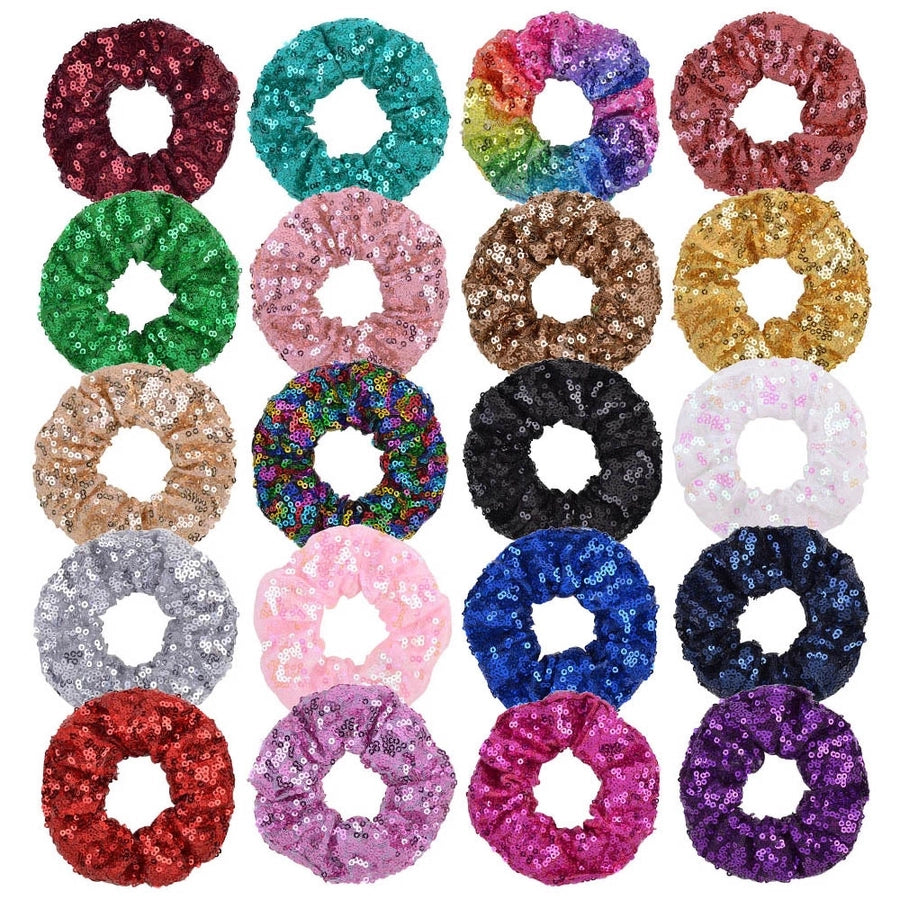Women's Casual Simple Style Solid Color Cloth Sequins Hair Tie