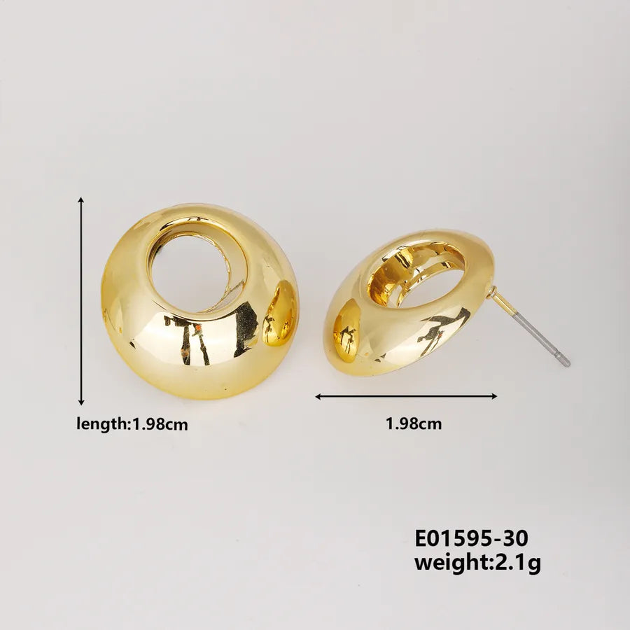 1 Pair Basic Classic Style Geometric Star Heart Shape Irregular CCB K Gold Plated Stud Earrings