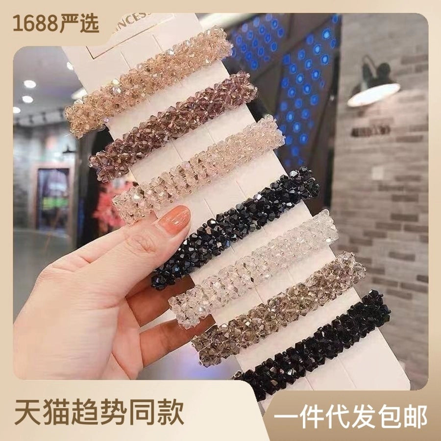 fashion geometric glass metal hair clip 1 piece