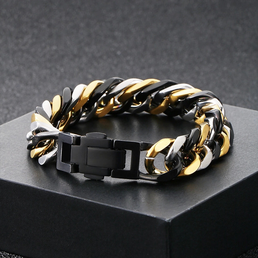 Vintage Style Geometric 304 Stainless Steel 18K Gold Plated Unisex Bracelets