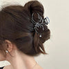 fashion flower metal plating artificial rhinestones hair claws 1 piece