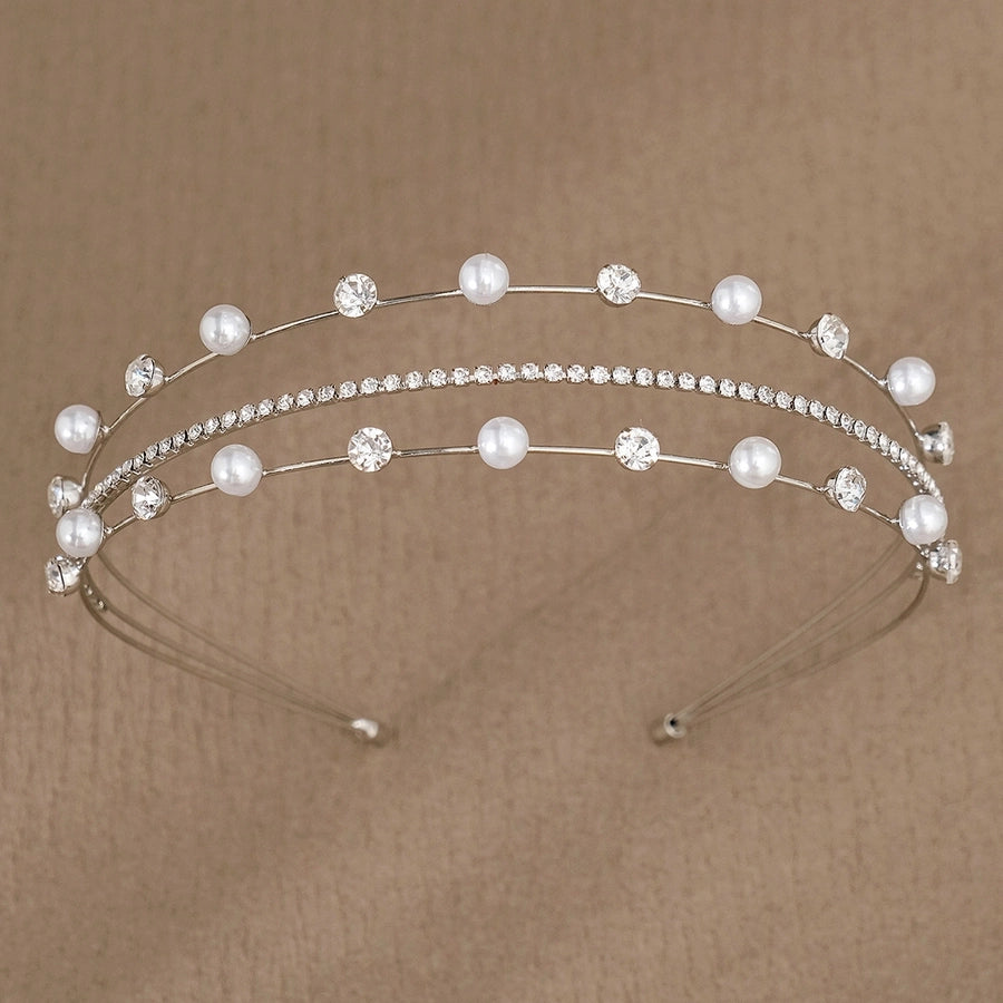 simple style geometric rhinestone plating hair band