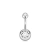 1 Piece 1 Set Belly Rings Simple Style Shiny Geometric 316L Stainless Steel  Copper Inlay Zircon