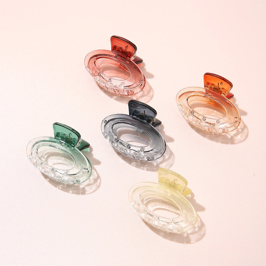 Gradient Small Grab Clip Small Disc Hairpin Environmentally Friendly Acetic Acid Shark Clip Transparent Oval Hair Grab Children's Clip