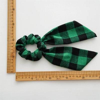 Christmas Vintage Style Women's Plaid Handmade Hair Tie
