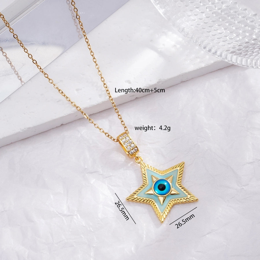 Jewelry Glam Lady Sexy Eye 304 Stainless Steel Copper Pendant Necklace