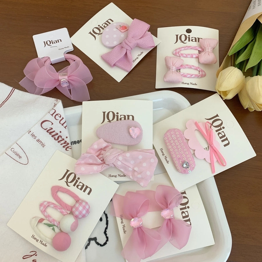 Women's Sweet Korean Style Bow Knot Sequins Hair Clip Hair Tie