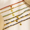 Bohemian Simple Style Commute Geometric 304 Stainless Steel 18K Gold Plated Natural Stone Zircon Bracelets In Bulk