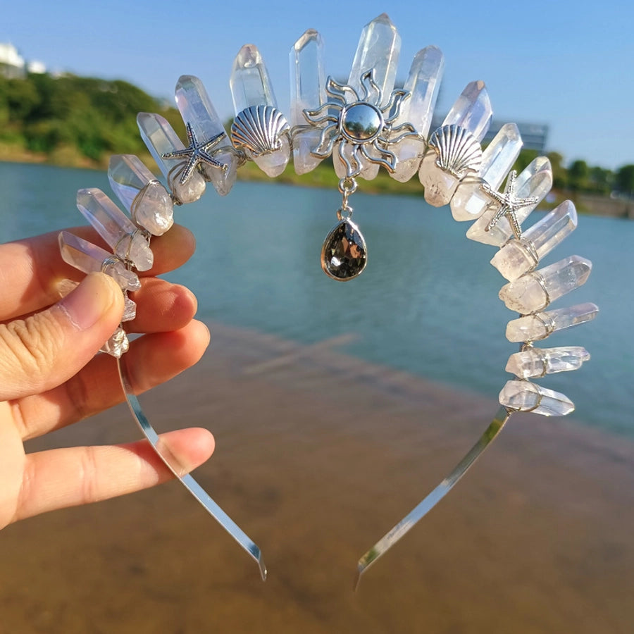 retro moon starfish crystal handmade hair band