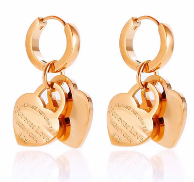 Jewelry Simple Style Heart Shape 304 Stainless Steel Plating Earrings Necklace
