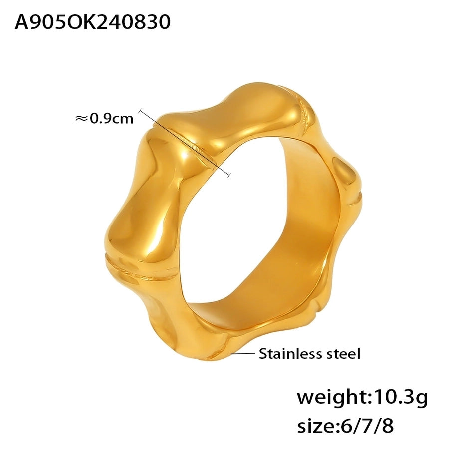 Jewelry Elegant Preppy Style Sweet Geometric 304 Stainless Steel 18K Gold Plated Rings