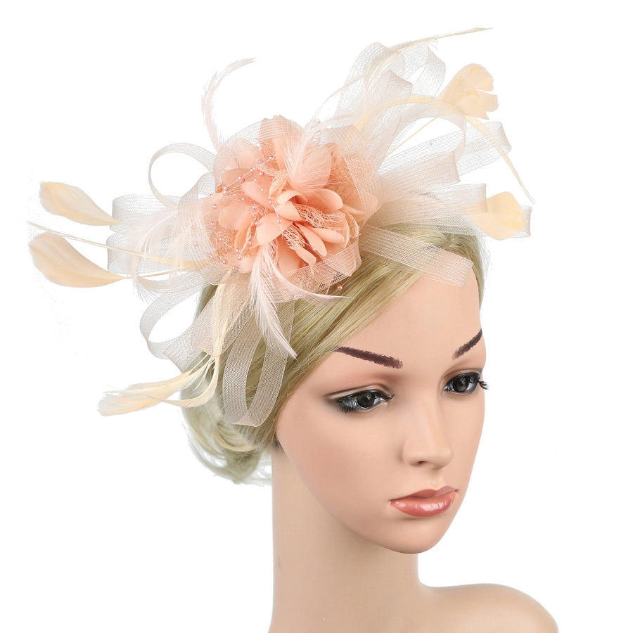 fashion feather bridal mesh top hat accessories hairband