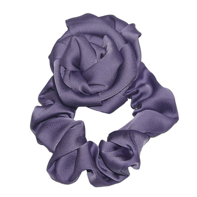 fashion rose solid color cloth hair tie