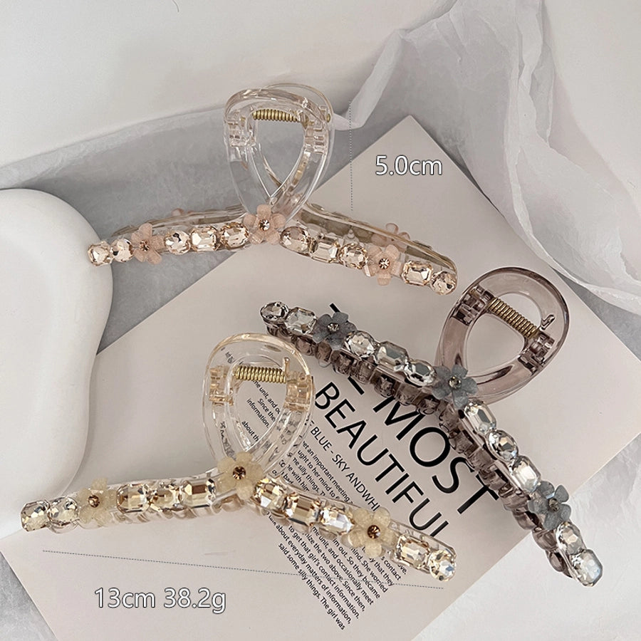 Women's Artistic Korean Style Geometric Arylic Plastic Inlay Artificial Crystal Hair Claws