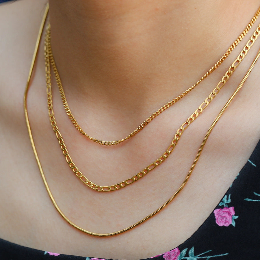 Jewelry Vacation Simple Style Commute Geometric 304 Stainless Steel Three Layer Necklace