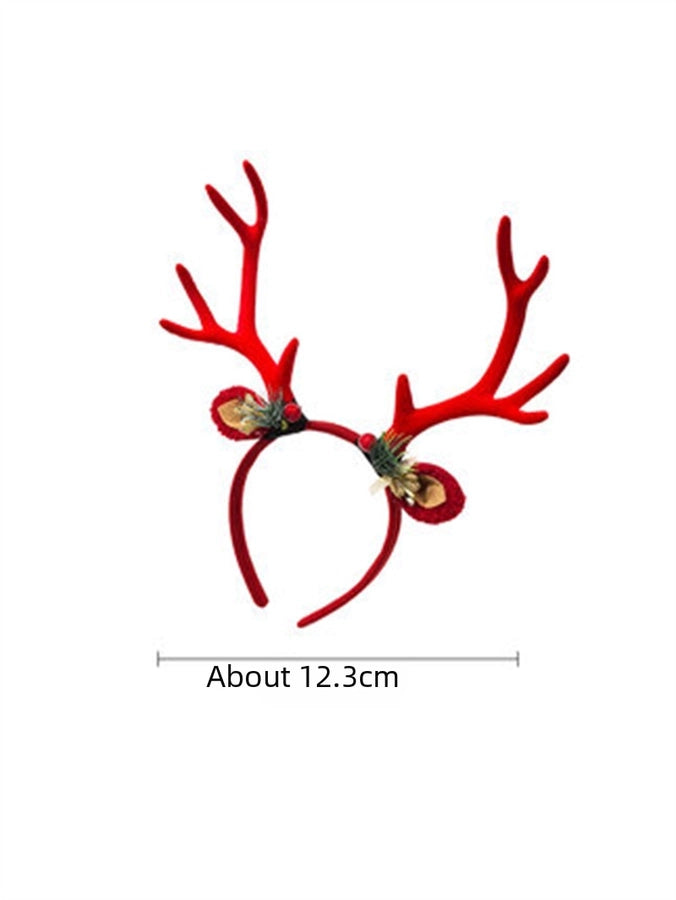 Internet Celebrity  Christmas Girl Heart Christmas Hair Band Cute Elk Horn Hair Accessories Pressure Hair Band