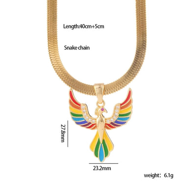 Jewelry Glam Sexy Bird 304 Stainless Steel Copper Necklace